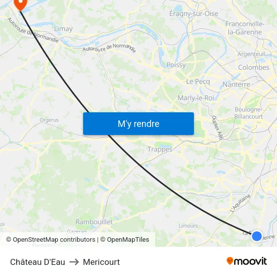Château D'Eau to Mericourt map