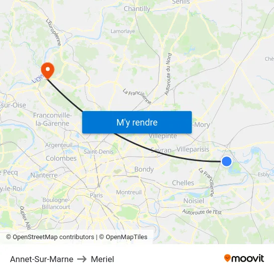 Annet-Sur-Marne to Meriel map