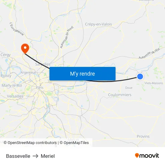 Bassevelle to Meriel map
