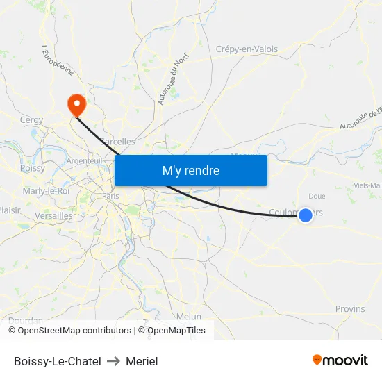 Boissy-Le-Chatel to Meriel map