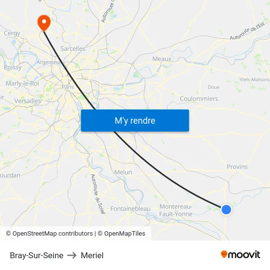 Bray-Sur-Seine to Meriel map