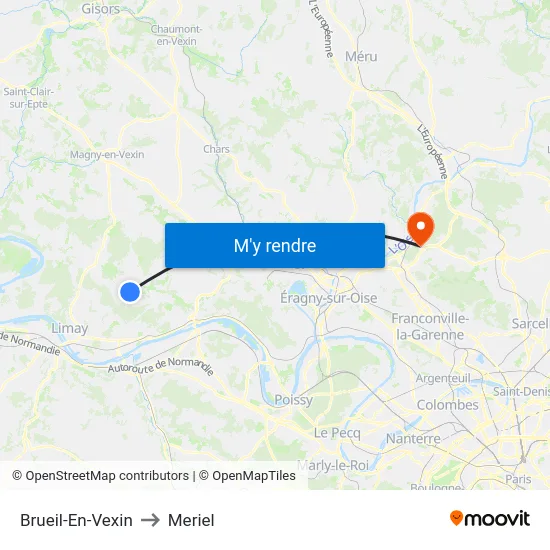 Brueil-En-Vexin to Meriel map