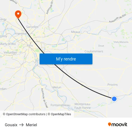 Gouaix to Meriel map