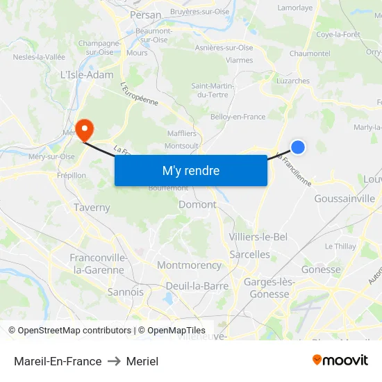 Mareil-En-France to Meriel map