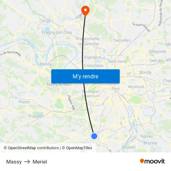 Massy to Meriel map