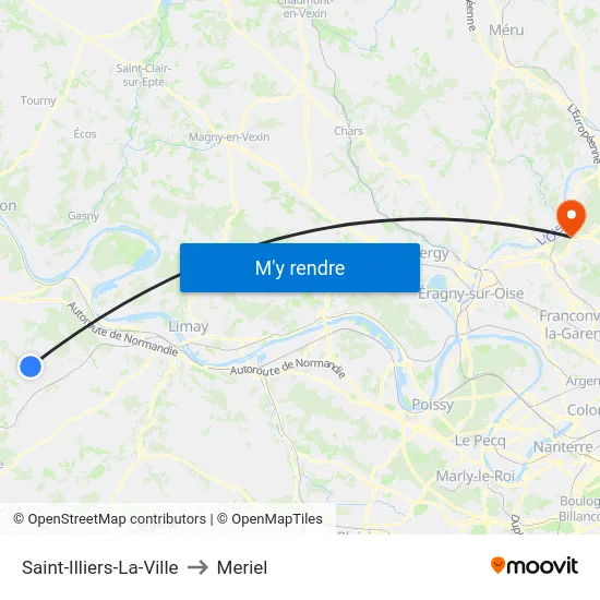 Saint-Illiers-La-Ville to Meriel map