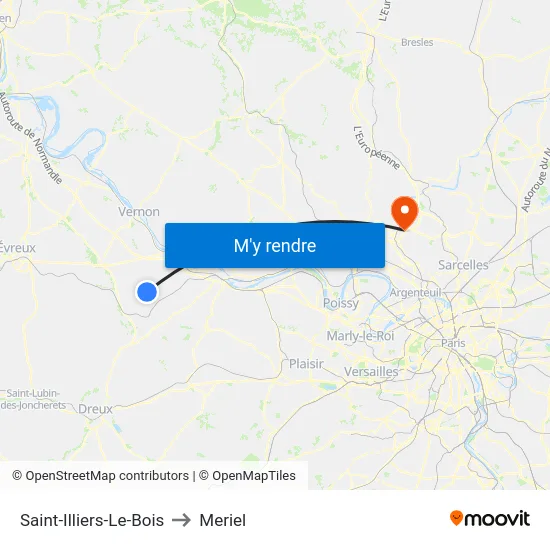 Saint-Illiers-Le-Bois to Meriel map