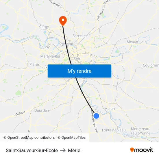 Saint-Sauveur-Sur-Ecole to Meriel map