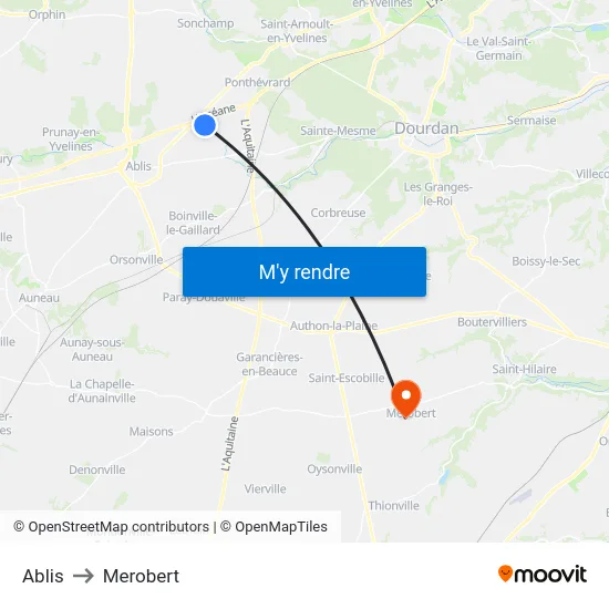 Ablis to Merobert map