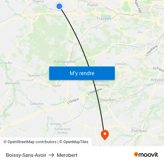 Boissy-Sans-Avoir to Merobert map