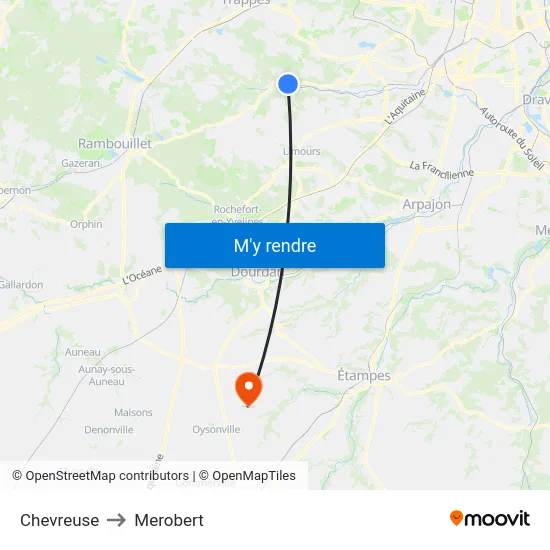 Chevreuse to Merobert map