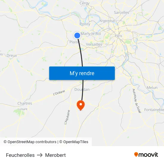 Feucherolles to Merobert map