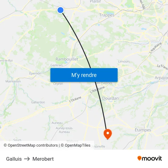 Galluis to Merobert map