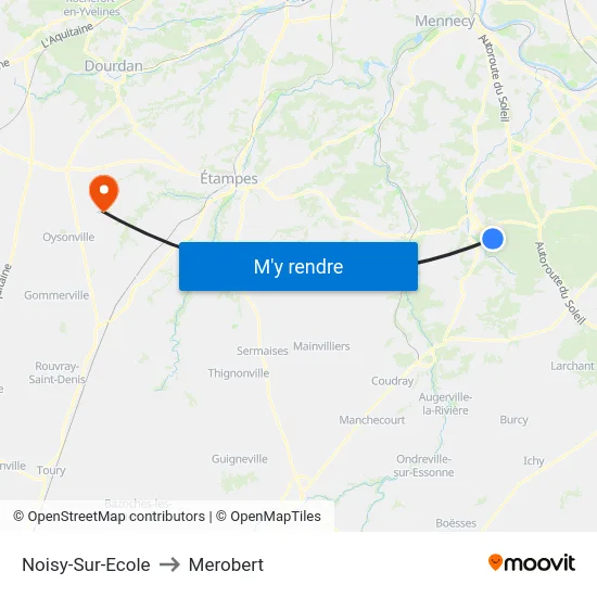 Noisy-Sur-Ecole to Merobert map