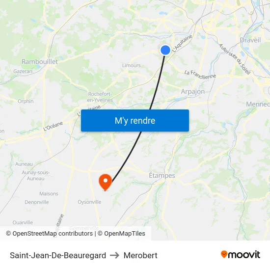 Saint-Jean-De-Beauregard to Merobert map
