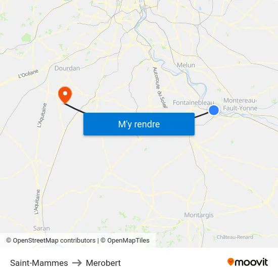 Saint-Mammes to Merobert map