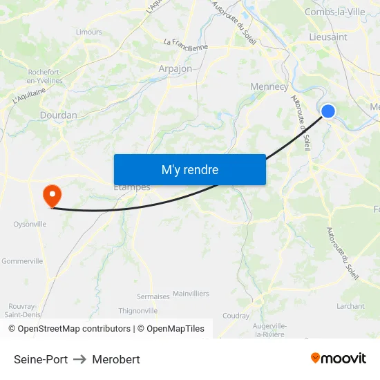 Seine-Port to Merobert map