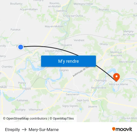 Etrepilly to Mery-Sur-Marne map
