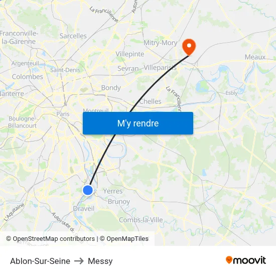 Ablon-Sur-Seine to Messy map