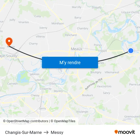 Changis-Sur-Marne to Messy map