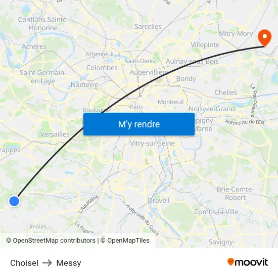 Choisel to Messy map
