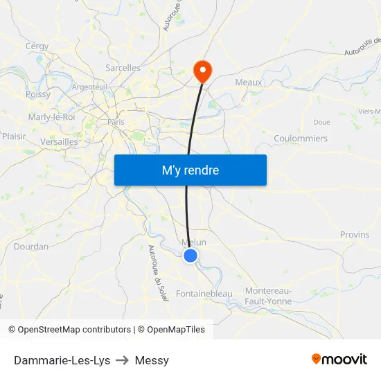 Dammarie-Les-Lys to Messy map