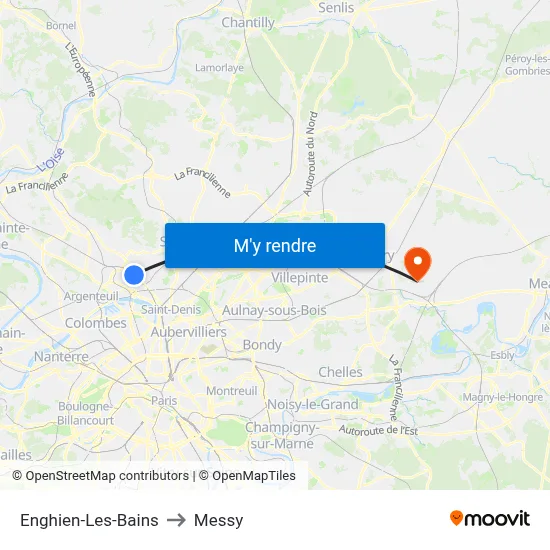 Enghien-Les-Bains to Messy map