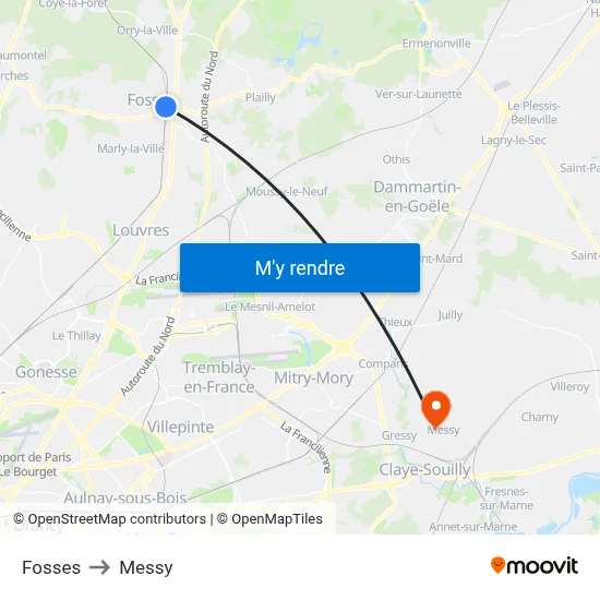 Fosses to Messy map