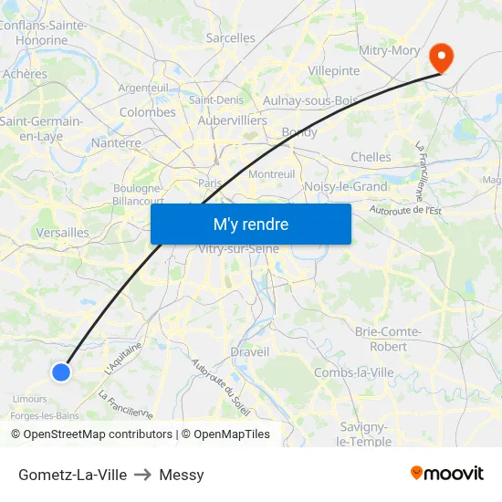 Gometz-La-Ville to Messy map