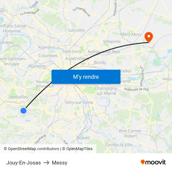 Jouy-En-Josas to Messy map