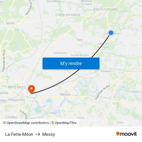 La Ferte-Milon to Messy map