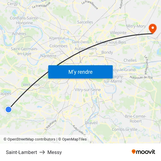 Saint-Lambert to Messy map