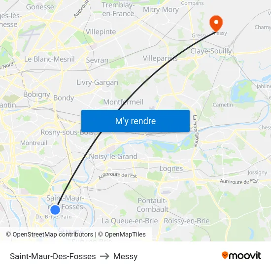 Saint-Maur-Des-Fosses to Messy map