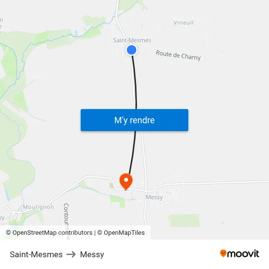 Saint-Mesmes to Messy map