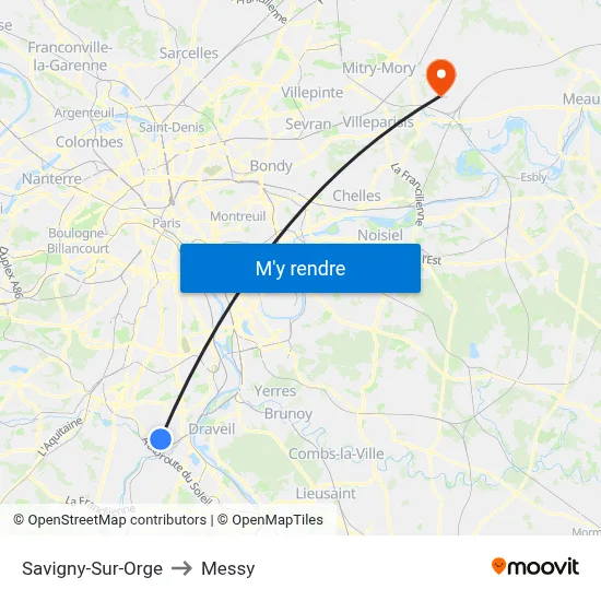 Savigny-Sur-Orge to Messy map