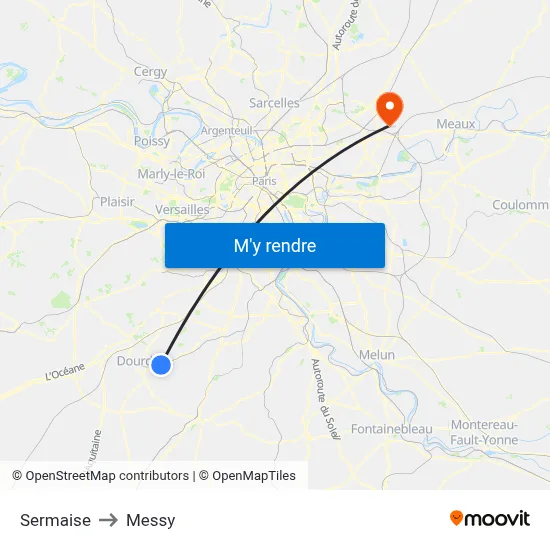 Sermaise to Messy map