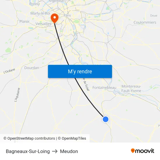 Bagneaux-Sur-Loing to Meudon map