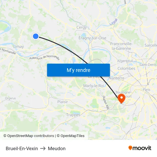 Brueil-En-Vexin to Meudon map