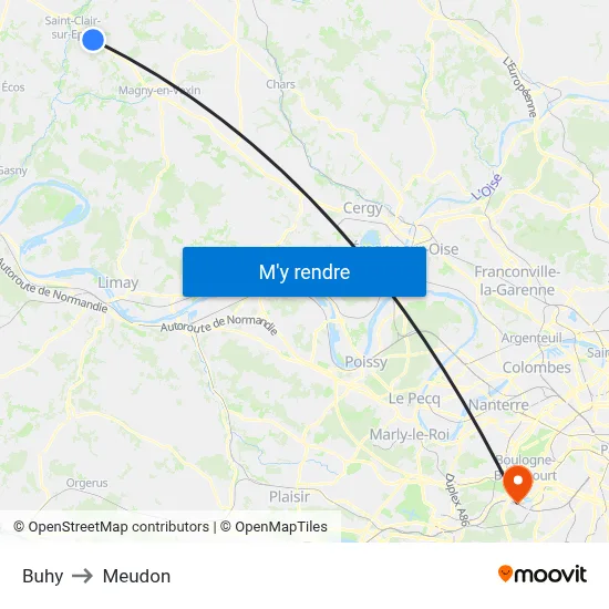 Buhy to Meudon map