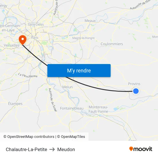 Chalautre-La-Petite to Meudon map