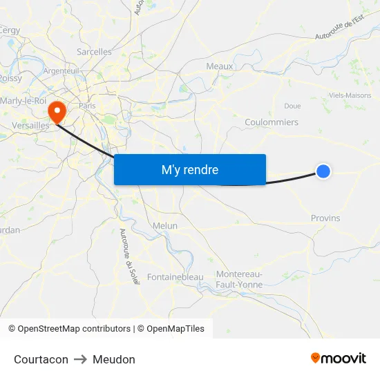 Courtacon to Meudon map