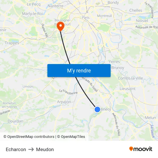 Echarcon to Meudon map
