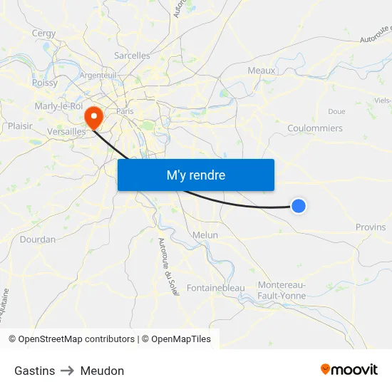 Gastins to Meudon map
