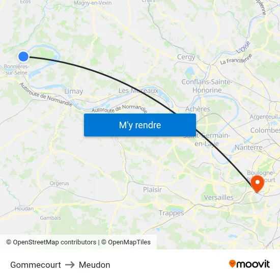 Gommecourt to Meudon map