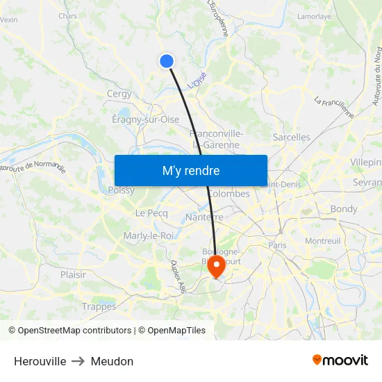 Herouville to Meudon map