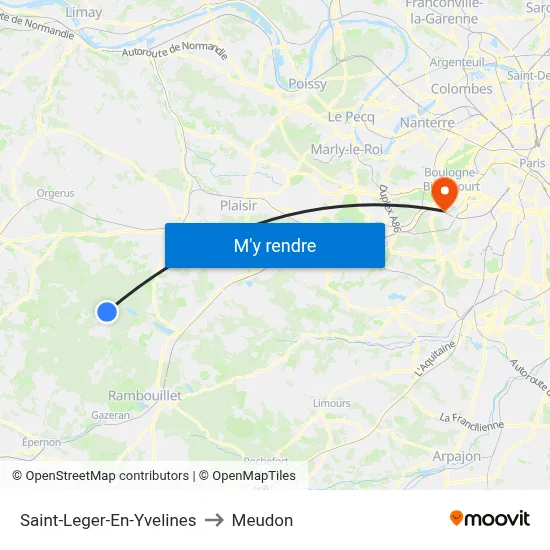 Saint-Leger-En-Yvelines to Meudon map