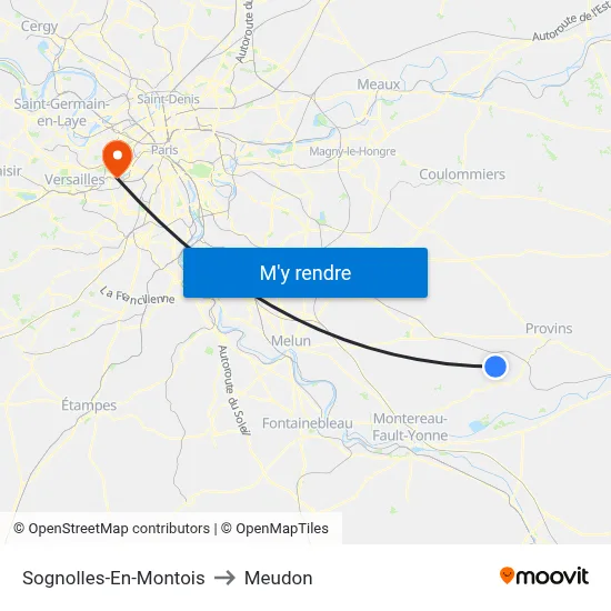 Sognolles-En-Montois to Meudon map