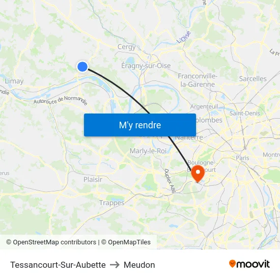 Tessancourt-Sur-Aubette to Meudon map