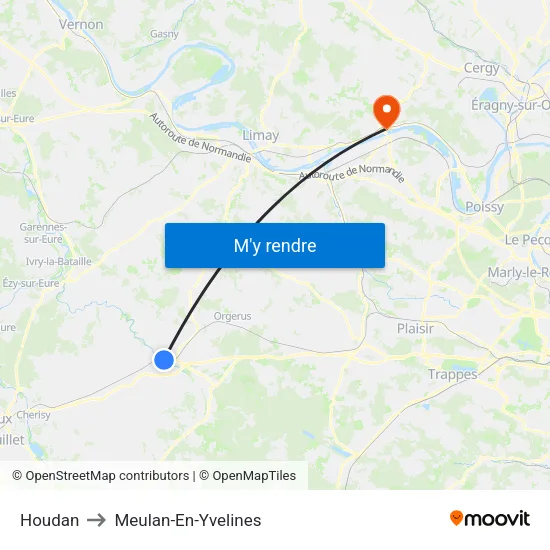 Houdan to Meulan-En-Yvelines map
