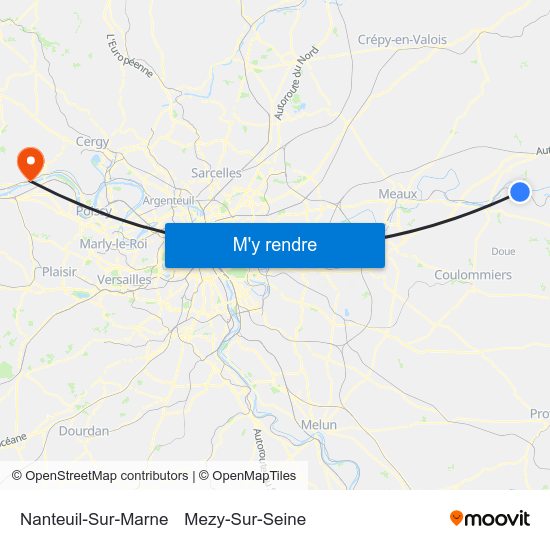 Nanteuil-Sur-Marne to Mezy-Sur-Seine map